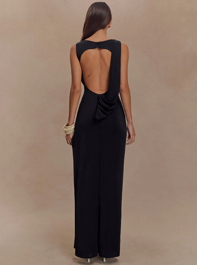 Backless Ruched Maxi Dress